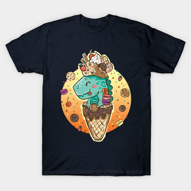 Dino Ice Cream T-Shirt by Norse Dog Studio